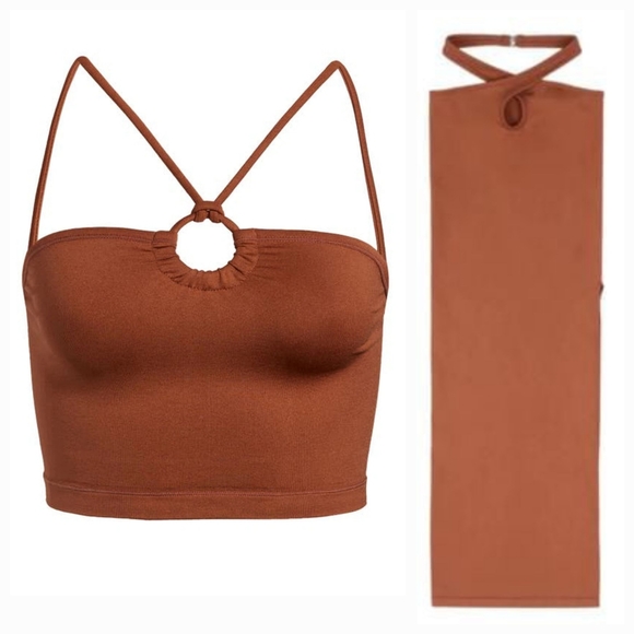 Simon Miller Nana Crop top and Yammin Midi Skirt in Coconut Shell M/L NWT - Picture 3 of 12